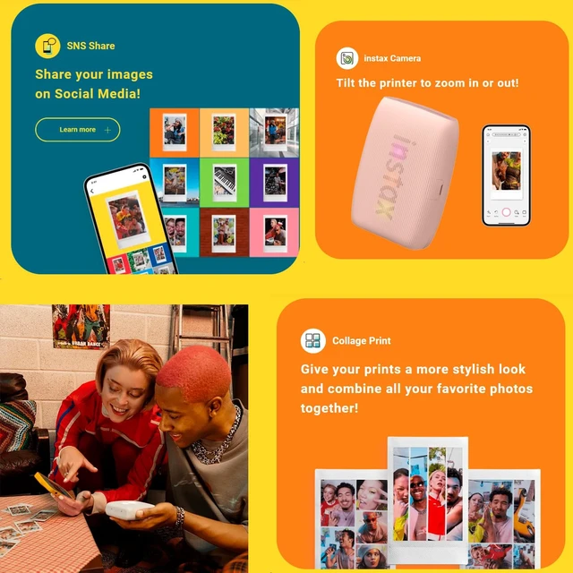 Alt view image 7 of 7 - Instax Mini Link 3 Compact Smartphone Printer Bundle (Rose Pink) | Twin Film Pack, AiR Studio App, (3 items)