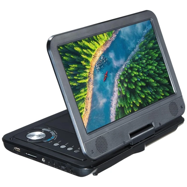Alt view image 5 of 7 - Portable DVD Player 10.1 5-Hour Built-in Rechargeable Battery, 9" Swivel Screen,Built in USB and SD/SDHC Memory Card Slots Remote Control, 3.5 mm Headphone Jack, AC Adapter Car Adapter