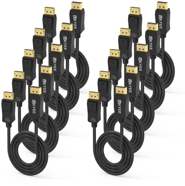 Main image of Displayport to Displayport Monitor Cable 3ft 10-Pack