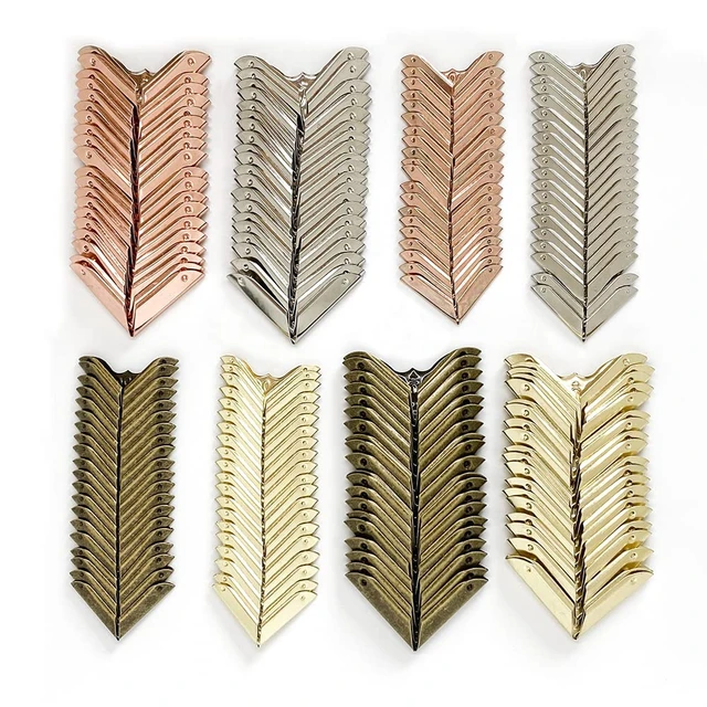 Alt view image 2 of 6 - 160 PCS Vintage Metal Book Corner Protector Guard Edge Cover, 4 Colors | Bronze Gold Decorative Covers, Iron Angle Protectors, For Scrapbooks Photo Albums Diary Notebooks Menus Folder Stamp Books