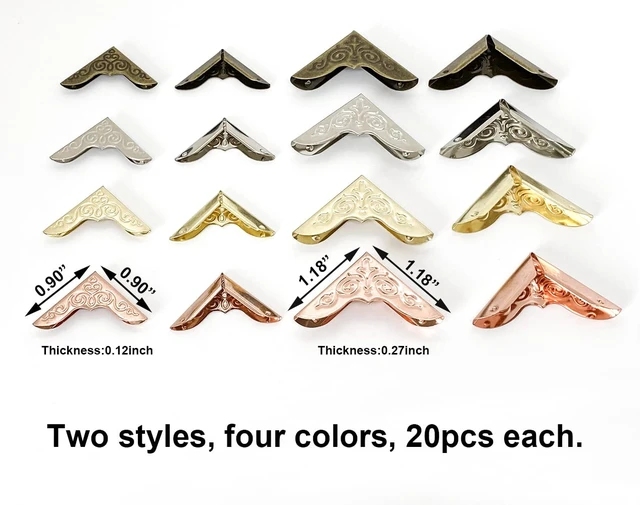 Alt view image 3 of 6 - 160 PCS Vintage Metal Book Corner Protector Guard Edge Cover, 4 Colors | Bronze Gold Decorative Covers, Iron Angle Protectors, For Scrapbooks Photo Albums Diary Notebooks Menus Folder Stamp Books