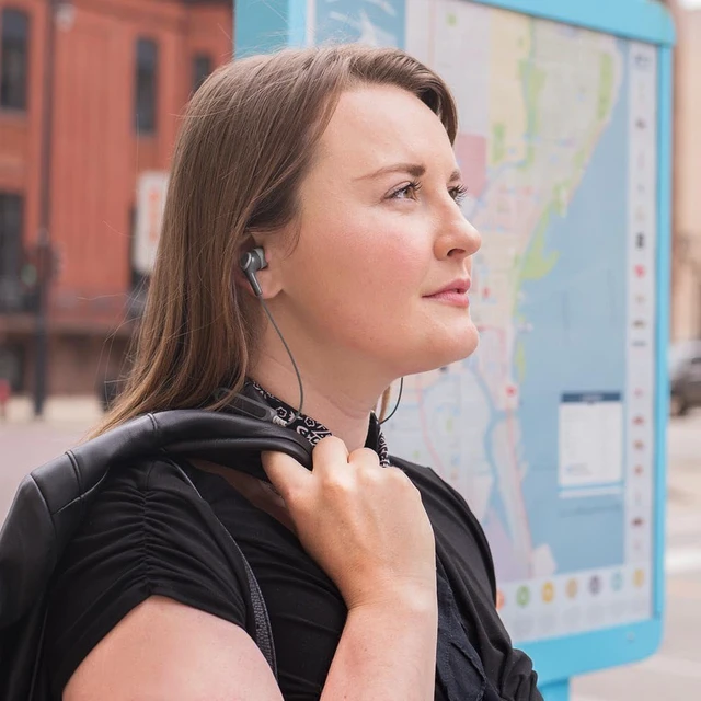 Alt view image 2 of 6 - BT115i Wireless Bluetooth Earbuds, Grey, 18 Hour Battery, Microphone | USB-C Charging, In-Line Microphone with Volume and Audio Remote, Sweat Resistant
