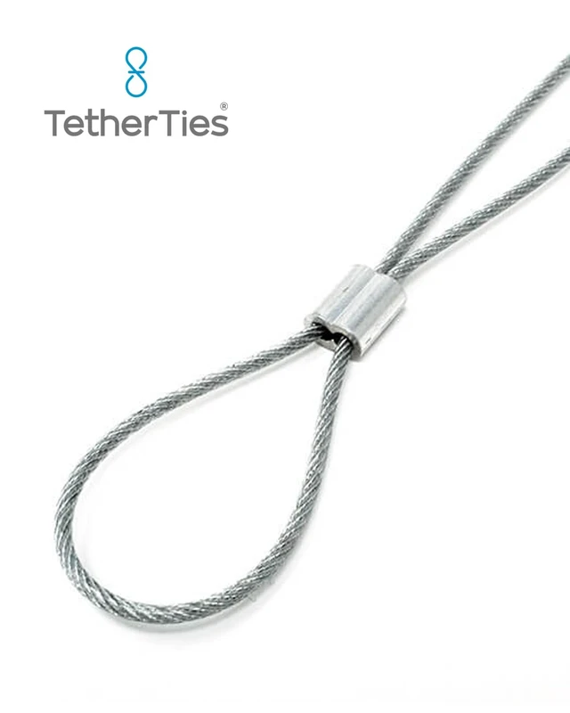 Alt view image 7 of 7 - Patented Pre-Assembled Adapter Ties - Anti-Theft Cable Locks for Tools, Dongles, Tethers, Computer adapters. Steel Cable, Security Lock, Easy Installation with Free Crimping Tool