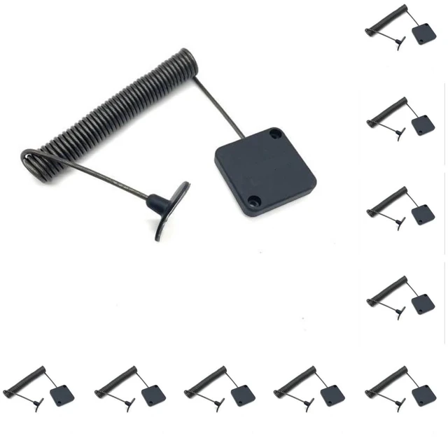 Main image of 7ft Retractable Cable Lock with Double Sided Adhesive for Gaming Controller, Tablets, Mobile Phones Other Hardware Showroom and Controller, TV, DVD Remote Control Tether (Black 10PACK)