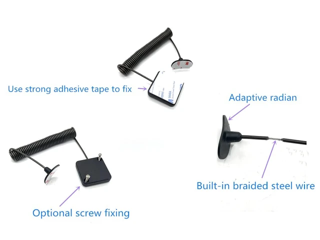 Alt view image 3 of 7 - 7ft Retractable Cable Lock with Double Sided Adhesive for Gaming Controller, Tablets, Mobile Phones Other Hardware Showroom and Controller, TV, DVD Remote Control Tether (Black 10PACK)