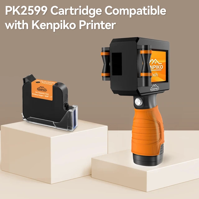 Alt view image 2 of 6 - 72ml Black Fast Dry Ink Cartridge PK2599 for 1 Inch Print Height Handheld Inkjet Printer KP008, 1inch/25.4mm Solvent Quick-Drying Ink Cartridge Replacement - Black