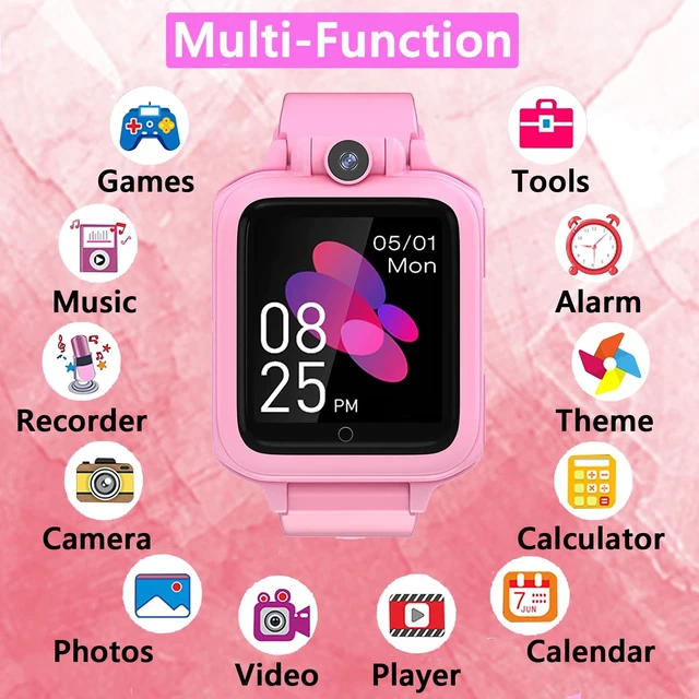 Alt view image 5 of 6 - Kids Smart Watch with 14 Learning Game Music Camera Recorder Timer | Alarm clock, calculator, stopwatch, touchscreen, 12 languages. Kid-safe material, Christmas gift for ages 3-16
