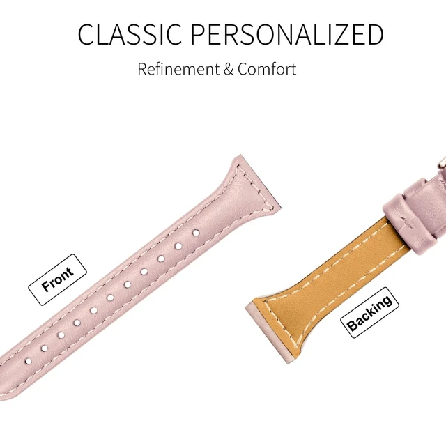 Alt view image 4 of 6 - Leather Band For Garmin Venu 3S 41mm/Venu 4 41mm/Venu 2S | 18mm,Slim,Quick Release,/Vivoactive 4S/Vivomove 3S/Forerunner 255S/Forerunner 265S