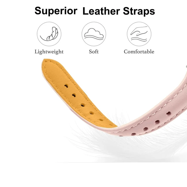 Alt view image 6 of 6 - Leather Band For Garmin Venu 3S 41mm/Venu 4 41mm/Venu 2S | 18mm,Slim,Quick Release,/Vivoactive 4S/Vivomove 3S/Forerunner 255S/Forerunner 265S