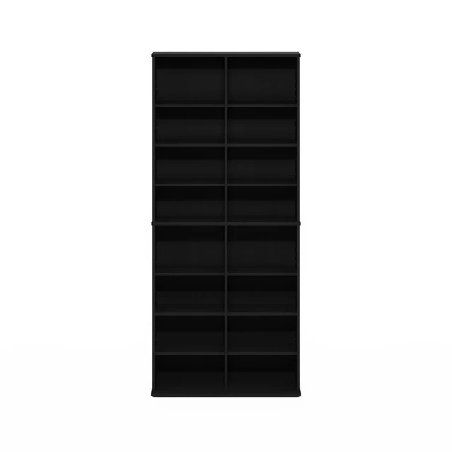 Alt view image 7 of 7 - Jaya DVD Shelf, 16-Shelf Wide CD Rack, Media Shelf with Adjustable Shelves, 8 x 2 DVD Storage Cabinets for CD Blueray Game Disc, Easy Assembly, for Living Room, Home Office, Dark Americano