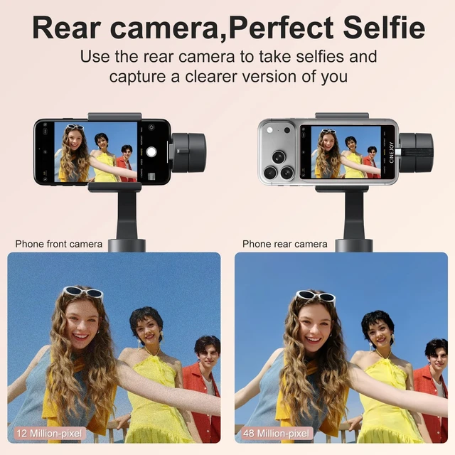 Alt view image 6 of 7 - CineJoy M2 Wired Selfie Monitor Screen,for iPhone 15/16/17 (Not for 17air) Wired Connection, No Charging Required, No Battery, Zero Latency 4K 120fps with Mic Port for TikTok Live Streaming(Pink)