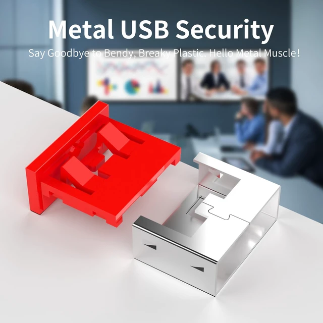 Alt view image 2 of 7 - 12PCS USB Metal Port Lock Blocker with 1 Key - Secure USB-A Port Protector for PC/Laptop, Anti-Theft Data Security Lock, Dust & Moisture Proof Cover, Removable Type-A Connector Red