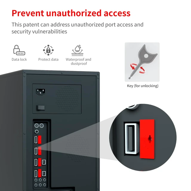 Alt view image 6 of 7 - 12PCS USB Metal Port Lock Blocker with 1 Key - Secure USB-A Port Protector for PC/Laptop, Anti-Theft Data Security Lock, Dust & Moisture Proof Cover, Removable Type-A Connector Red