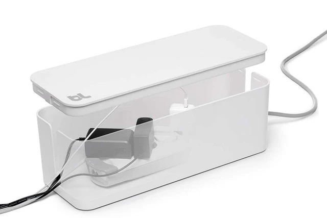Main image of CableBox Cable and Cord Management System - (White) - Pack of 2