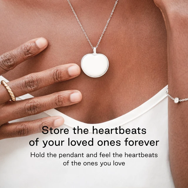 Alt view image 2 of 7 - Heart - Store and Feel Heartbeat Necklace - Romantic, Heartfelt and unique gift. The ideal Valentine's day gift
