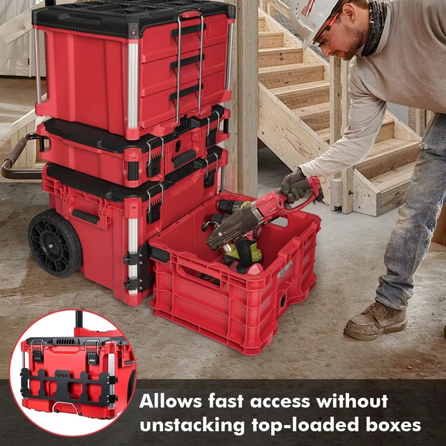 Alt view image 5 of 6 - Mounting Plate Compatible with Milwaukee PACKOUT Tool Boxes, Front Rail Organizer Bracket for Rolling Tool Box, Aluminum Storage Mount for Organizers, Crates, Radio & Toolbox Accessories