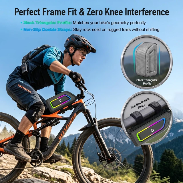 Alt view image 2 of 7 - SHIDU Portable Bluetooth Bike Speaker, 80W Bicycle Speaker, IP67 Waterproof | Plays to 120dB, Outdoor Speaker with Deep Bass, BT5.3, 4800mAh Battery, RGB Lights, Support TF Card/USB/AUX,TWS