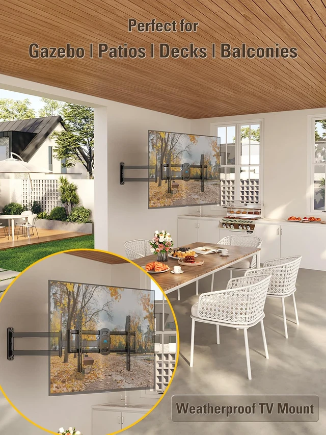 Alt view image 5 of 7 - Outdoor TV Mount Weatherproof Gazebo for 37-55-65-75 Inch TV Gazebo TV Mount Outdoor Weatherproof Bracket, Salt Spray Tested for Patio Gazebo Balconies, up to 100 lbs and VESA 600x400mm