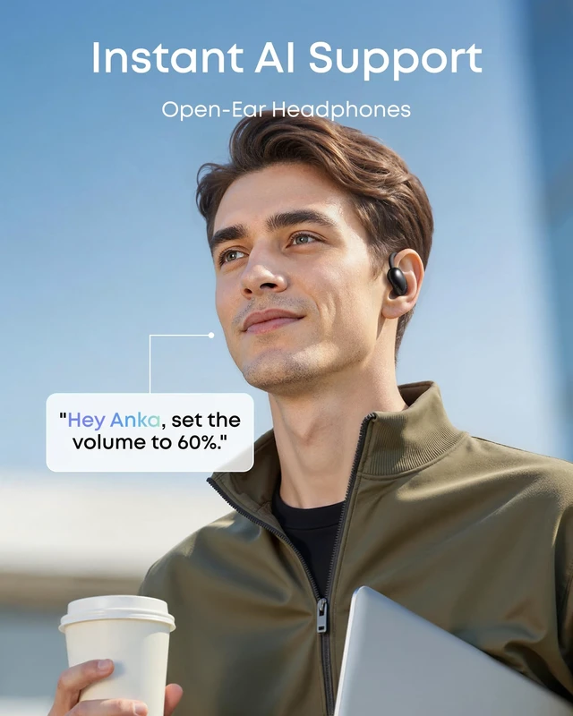 Alt view image 3 of 7 - AeroFit 2 by Anker Open Ear Earbuds, AI Assistant Earbuds AI Assistant, Real-Time Translation, 4 Adjustable Positions, 42H Playtime, Rich Bass, Hi-Res, IP55, AI Clear Calls