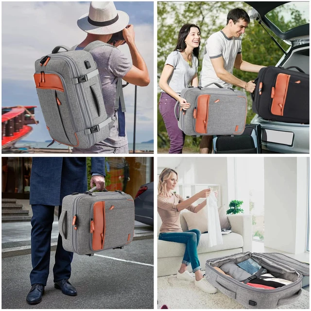Alt view image 7 of 7 - 22" Expandable Carry On Travel Backpack With 4 Packing Cubes Flight Approved, Fits 20 Inch Laptop, Water-Resistant, Suitcase Backpack, Business Weekender Luggage, Gift For Men & Women
