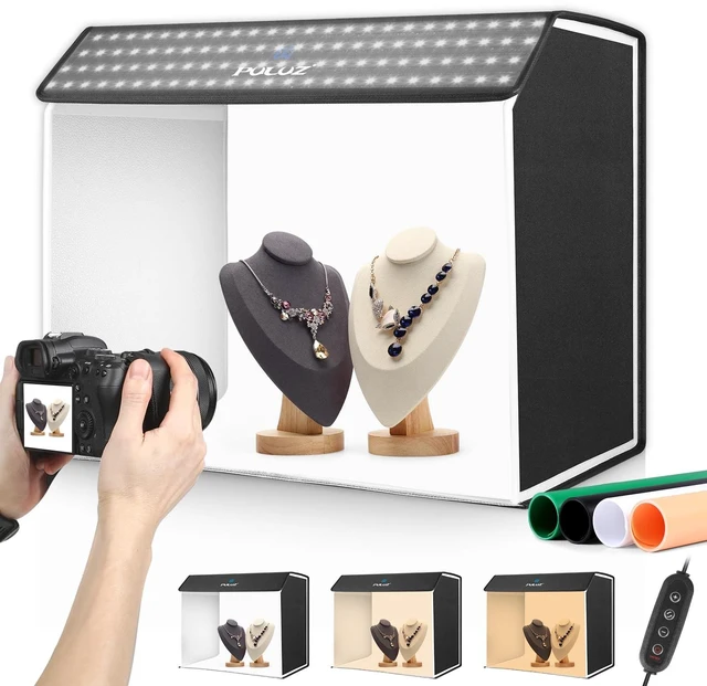 Main image of 24x16 inch Photo Box, Large Photo Studio Light Box Photography, Professional 3000-6500k Dimmable Shooting Tent Kit with 672 LED Lights & 4 Backdrop for Jewelry and Food Product Photography