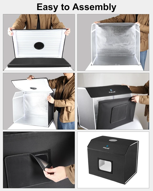 Alt view image 6 of 7 - 24x16 inch Photo Box, Large Photo Studio Light Box Photography, Professional 3000-6500k Dimmable Shooting Tent Kit with 672 LED Lights & 4 Backdrop for Jewelry and Food Product Photography