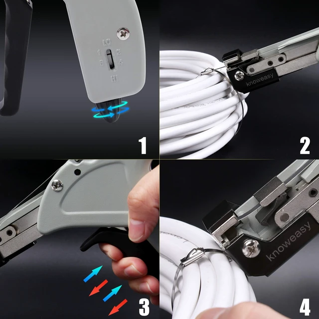 Alt view image 5 of 6 - 600N Stainless Steel Zip Tie Gun, Flush Cut Tool, Cable Management Cable management and automotive work; Designed for accurate product selection; Practical for professional and DIY projects