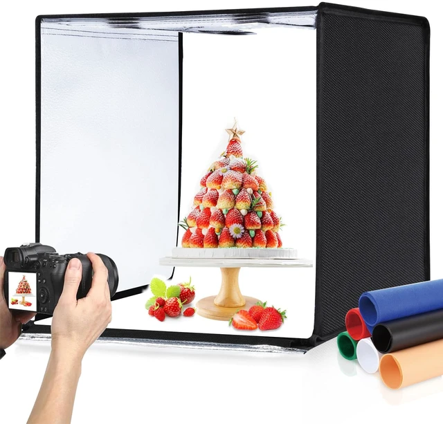 Main image of Light Box Photography, 24x24 inch Large Photo Studio Light Box, Professional Dimmable Photo Booth with 120 LED Lights & 6 Backdrops for Jewelry and Food Items Product Photography