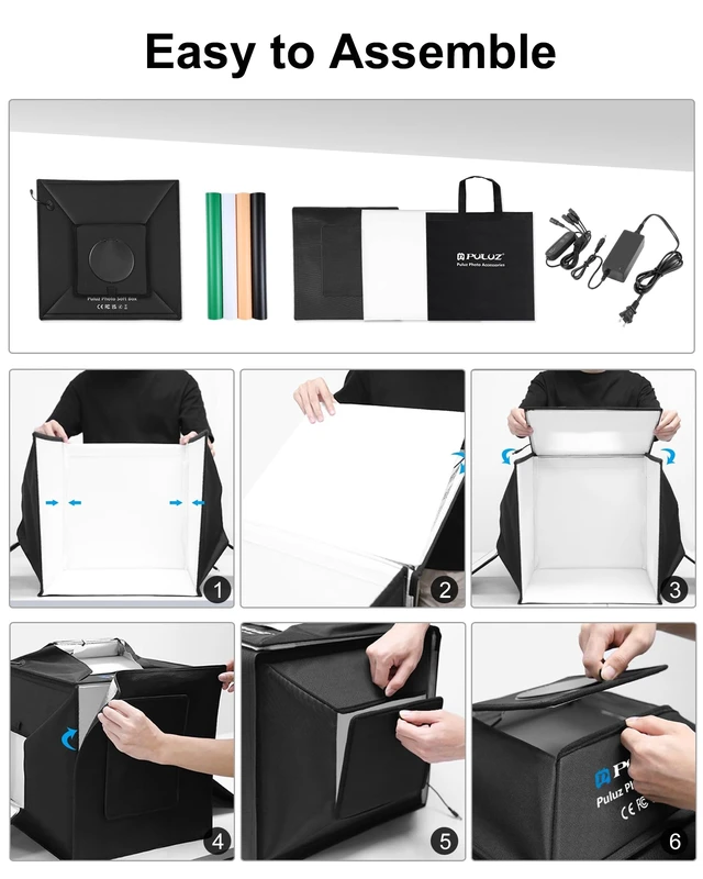 Alt view image 6 of 7 - Upgrade Light Box & Soft Box, 16"x16" Professional Shooting Tent with 480 LED Lights Photo Studio Light Box Photography with 4 Color PVC Backdrops for Jewelry and Product Photography