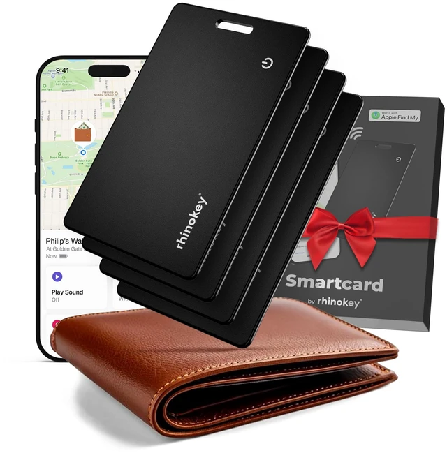 Main image of ® Apple MFi Certified Wallet Tracker Card Works with Apple Find My, 0.07in Rechargeable IP68 Waterproof Item Finder, Credit Card Tracker with Keychain Hole for Luggage,Travel No Monthly Fees