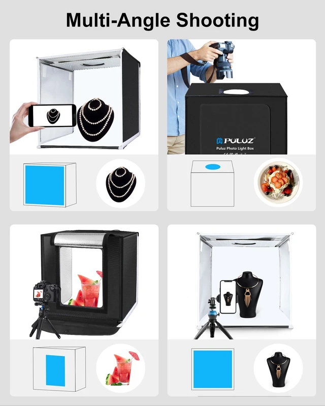 Alt view image 3 of 7 - Portable Light Box, 16"x16" Professional Dimmable Photo Box Photography with High CRI 144 LED Lights, Upgraded Lightbox with 6 Backdrops for Product Photography