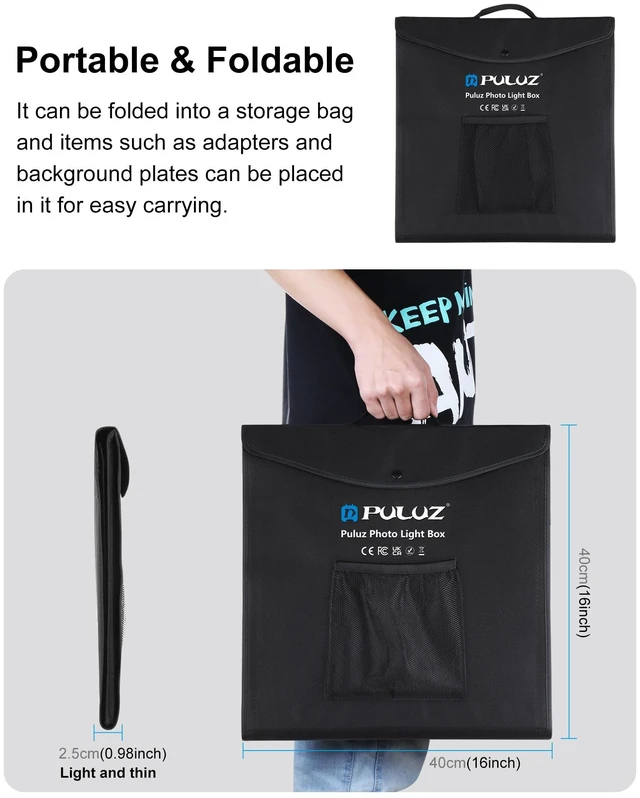 Alt view image 6 of 7 - Portable Light Box, 16"x16" Professional Dimmable Photo Box Photography with High CRI 144 LED Lights, Upgraded Lightbox with 6 Backdrops for Product Photography