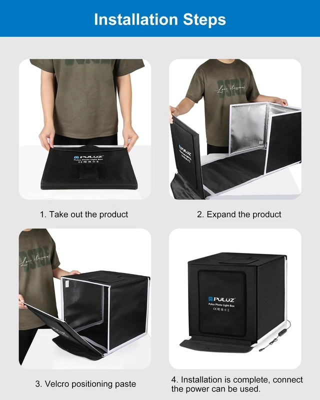 Alt view image 7 of 7 - Portable Light Box, 16"x16" Professional Dimmable Photo Box Photography with High CRI 144 LED Lights, Upgraded Lightbox with 6 Backdrops for Product Photography