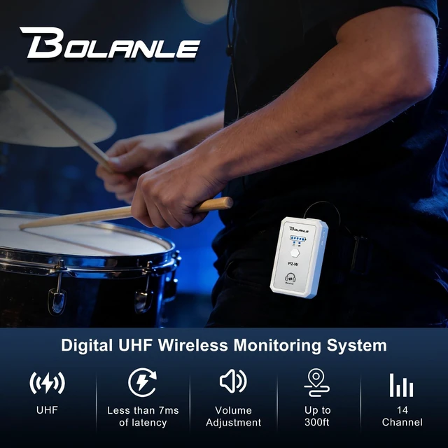 Alt view image 2 of 7 - P2W Wireless in-Ear Monitor System UHF IEM Personal Monitor System