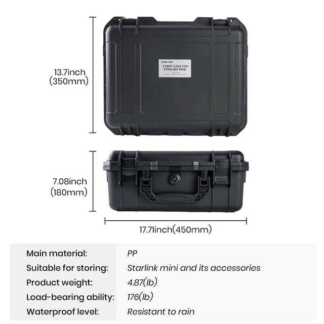 Alt view image 6 of 6 - Starlink Mini Hard Case Set with Starlink Mini Tripod Stand,Waterproof Portable Carrying Case for Starlink Mi ni Dish and Accessories, Ideal for Travel and Camping