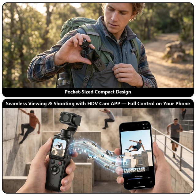 Alt view image 6 of 7 - 4K Vlogging Camera Portable Pocket Camera, 4K/30FPS with 75MP Photo, 330° Rotating Lens & Face Tracking, 1.7'' Touch Screen, Wi-Fi, 18x Digital Zoom, for YouTube TikTok, Includes 128GB Card&Tripod