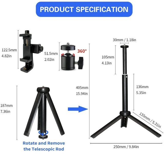 Alt view image 5 of 6 - Teleprompter iPhone & Android, Double Phone Holder for Video Recording, Neewer Teleprompter Kit, The Collapsing Design Allows for Easy Storage and Transport 20" Desk Version Strengthened