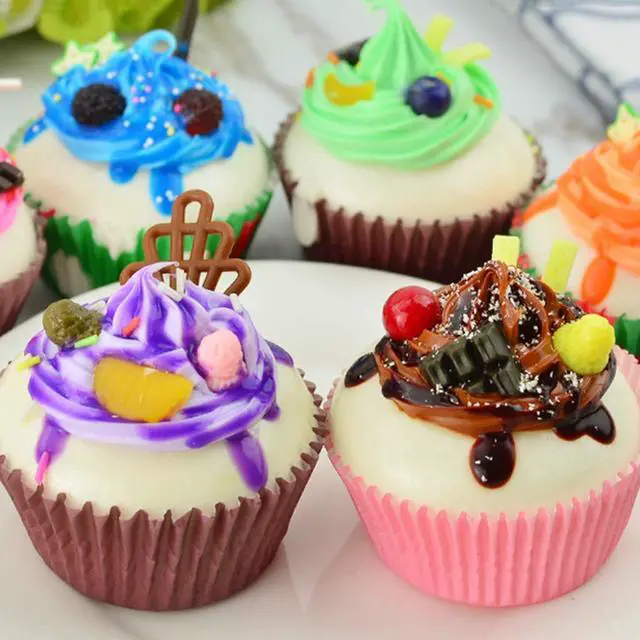 Alt view image 4 of 6 - 6Color Realistic Artificial Fake Cake Cupcake Model Home Staging Equipment Crafts Photography Props Home Decoration