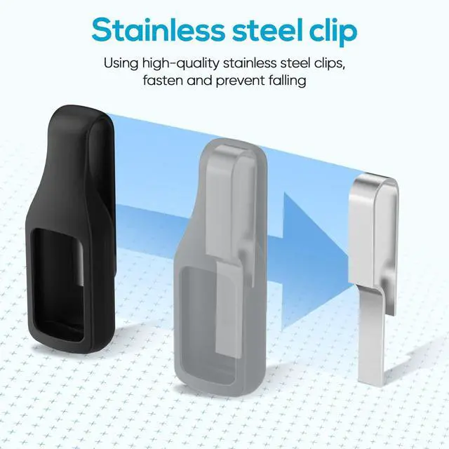 Alt view image 2 of 5 - Clip Holder Accessory for Fitbit Charge 6/5, 2-Pack (Sangria/Black)
