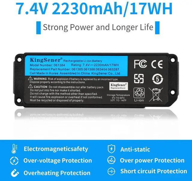 Alt view image 5 of 6 - 17Wh 061384 Speaker Battery for Bose Soundlink Mini 1, 7.4V | Replaces part numbers:061385 061386 063287 413295 61385 61384 61386 63287 NOT for SoundLink Mini 2 or 063404