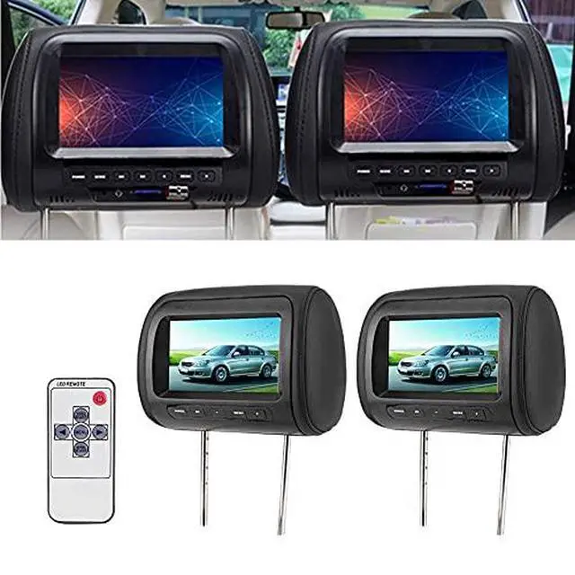 Alt view image 2 of 6 - 2pcs Headrest Monitor 7 Inch-Headrest Player - Dual Portable Player Car Headrest Video Players 7 in HD LCD Digital Screen Car Player