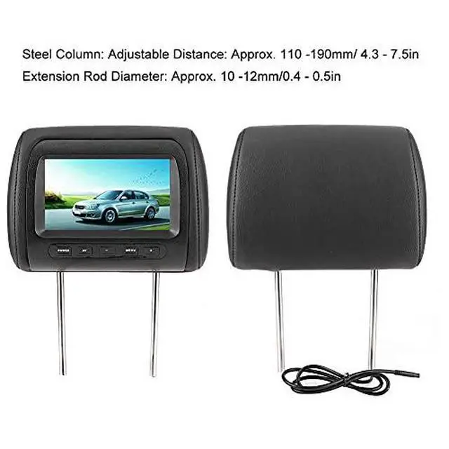 Alt view image 4 of 6 - 2pcs Headrest Monitor 7 Inch-Headrest Player - Dual Portable Player Car Headrest Video Players 7 in HD LCD Digital Screen Car Player