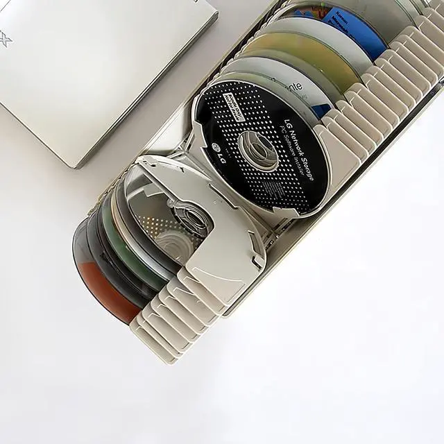 Alt view image 5 of 6 - CD/BD/DVD Storage Box with Moisture Protection, Lockable - Holds 50 CDs, Great for Home and Office Use - 9.6'' x 5.5'' x 5.2,Grey
