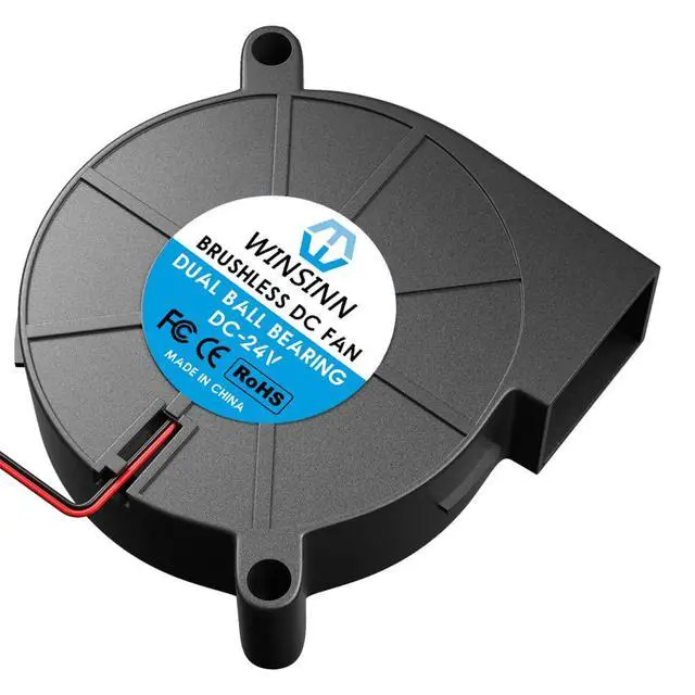 Alt view image 4 of 6 - 50mm 5015 Blower Fan 12V, 3D Printer 24 Volt Fans Blower Turbine Turbo Dual Ball Bearing, Brushless Cooling 50mmx15mm 2PIN (Pack of 4Pcs)