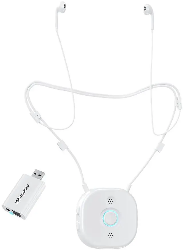 Main image of Wireless TV Headphones for Seniors & Hearing Impaired, Semi-in-Ear TV with Independent L/R Volume Adjustment, Large Buttons, Lightweight, Support USB/Optical/RCA/3.5mm Connections for Most TVs