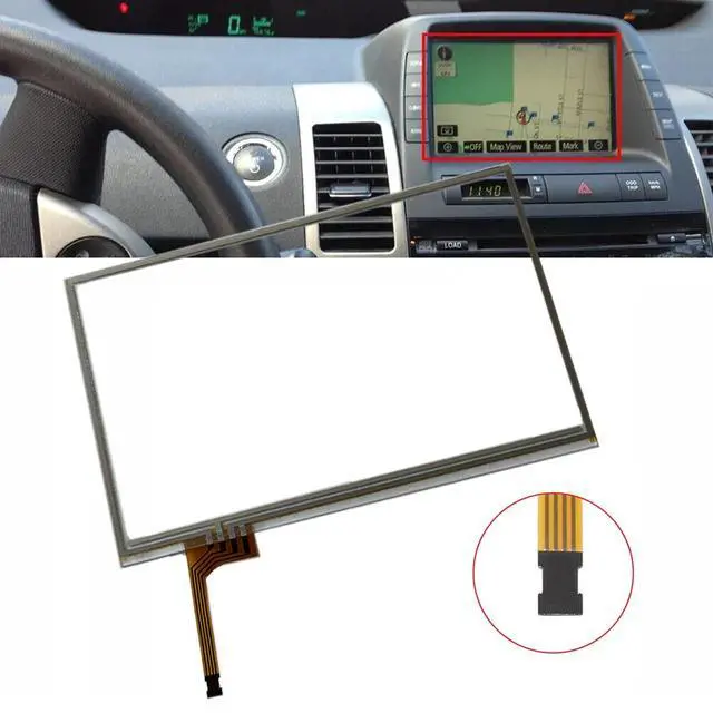 Alt view image 2 of 6 - Touch Screen Digitizer Glass on Navigation Radio LCD 7 inch 4 Pin Replacement for Toyota Prius 2004-2009 Replaced OE# LTA070B510F LTA070B511F LTA070B512F
