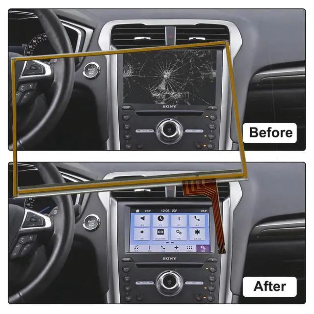 Alt view image 3 of 6 - Touch Screen Digitizer Glass on Navigation Radio LCD 7 inch 4 Pin Replacement for Toyota Prius 2004-2009 Replaced OE# LTA070B510F LTA070B511F LTA070B512F