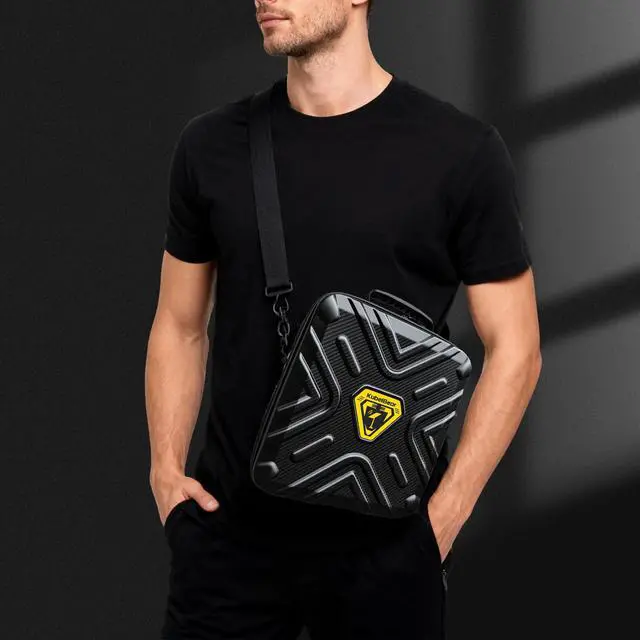Alt view image 6 of 6 - Starlink Mini Carry Case - Protective Waterproof Storage Bag Pouch for SpaceX Starlink Mini Dish, Travel-Friendly Design with Handle, Perfect for RV, Van, Camping & Outdoor Use (Black PU)