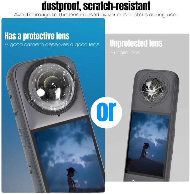 Alt view image 5 of 6 - Premium lens guards Compatible with Insta360 X4 lens guards set, 10H Hardness Tempered Glass HD/No bubbles/Anti-Scratch/Drop Resistant, Auto Recognition Magnetic Twist Lock Camera Accessories
