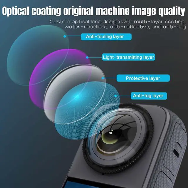 Alt view image 6 of 6 - Premium lens guards Compatible with Insta360 X4 lens guards set, 10H Hardness Tempered Glass HD/No bubbles/Anti-Scratch/Drop Resistant, Auto Recognition Magnetic Twist Lock Camera Accessories